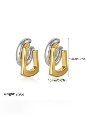 NEW Tina Mini Ear Cuff Earring 2 Two Tone Mixed Metals Demarson STYLE OC21